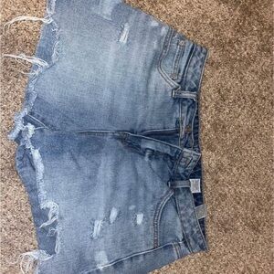 Time and Tru Blue Jean Shorts Distressed Frayed Hem
